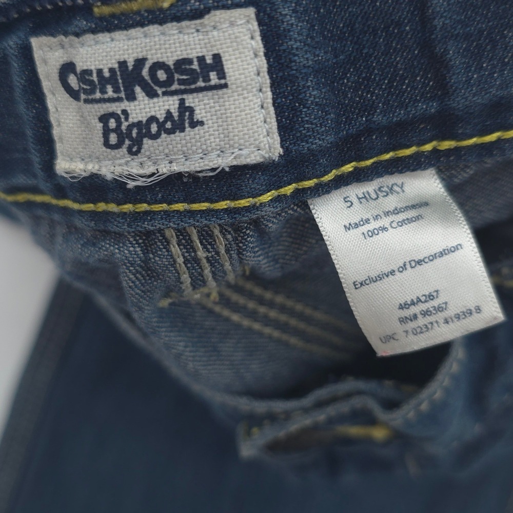 Y2K OshKosh Bgosh Boys Carpenter Jeans Medium Wash Utility Denim Husky Size 5 - Picture 4 of 6